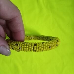 Bright yellow Zulu love bracelet beaded Bangle tribal 2.5 i.d.